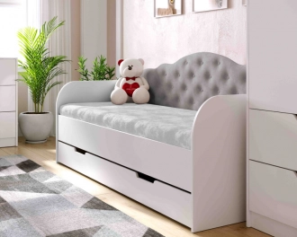 Кровать подростковая диванчик Viorina DEKO Sofia с ящиком 190×80 см Light Grey/Светло-серый - Фото 3