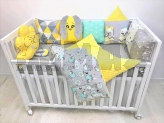 Комплект постельный Moon Time Зверушки 4 предмета, плюш Желто-серый