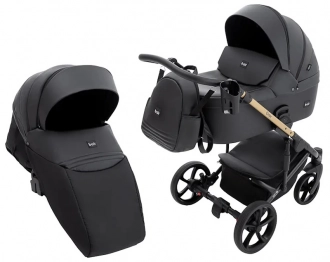 Коляска 2 в 1 Bair Onyx ECO OE-01, екошкіра Чорний - Фото 2
