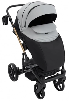 Коляска 2 в 1 Bair Onyx ECO OE-14, екошкіра Світло-сірий - Фото 3