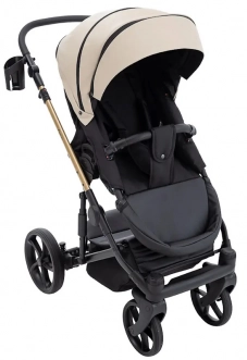 Коляска 2 в 1 Bair Onyx ECO OE-41, екокожа Бежевый - Фото 4