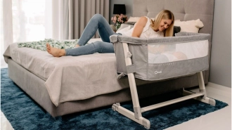 Кроватка приставная Lionelo Theo Dark Grey/Темно-серый - Фото 1