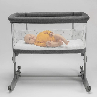 Кроватка приставная 3 в 1 Lionelo Aurora Gray Concrete/Серый - Фото 11