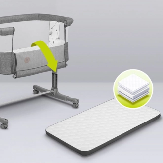 Кроватка приставная 3 в 1 Lionelo Aurora Gray Concrete/Серый - Фото 13