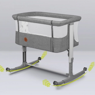 Кроватка приставная 3 в 1 Lionelo Aurora Gray Concrete/Серый - Фото 14