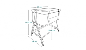 Кроватка приставная Lionelo Luna Grey Concrete/Серый - Фото 6