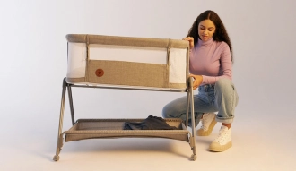 Кроватка приставная Lionelo Luna Grey Concrete/Серый - Фото 8