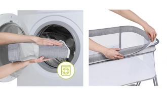 Кроватка приставная Lionelo Luna Grey Concrete/Серый - Фото 9