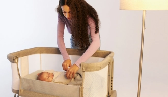 Кроватка приставная Lionelo Luna Beige Sand/Бежевый - Фото 8