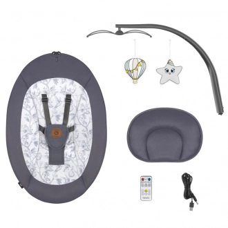 Шезлонг качалка Lionelo Ralf Grey White/Серый - Фото 13