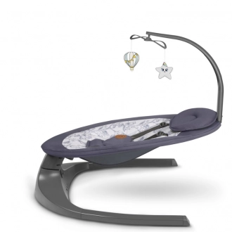 Шезлонг качалка Lionelo Ralf Grey White/Серый - Фото 4