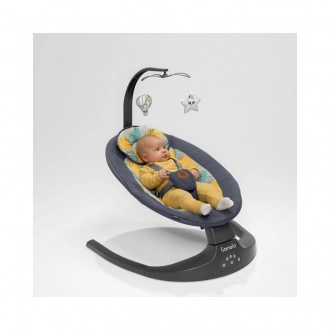 Шезлонг качалка Lionelo Ralf Grey Concrete Темно-серий - Фото 1