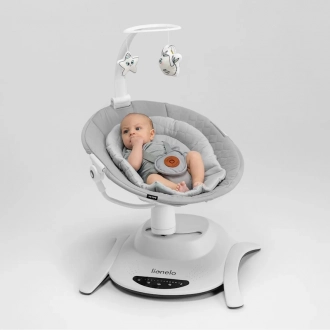 Кресло качалка Lionelo Bella Grey Concrete/Серий - Фото 4