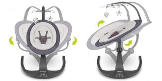 Шезлонг качалка Lionelo Rina Grey Concrete Серый - Фото 12