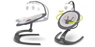 Шезлонг качалка Lionelo Rina Grey Concrete Серый - Фото 13