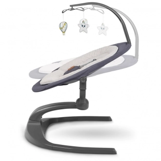 Шезлонг качалка Lionelo Rina Grey Concrete Серый - Фото 9