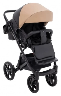 Коляска 2 в 1 Bair Kiwi Plus ECO BKP-18/15, екокожа Капучино/черный - Фото 3