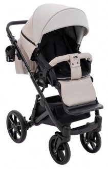 Коляска 2 в 1 Bair Kiwi Plus ECO BKP-32/33, екокожа Бежевый/капучино - Фото 4