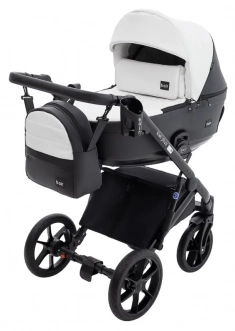 Коляска 2 в 1 Bair Kiwi Plus ECO BKP-51/15, экокожа Белый/черный - Фото 1