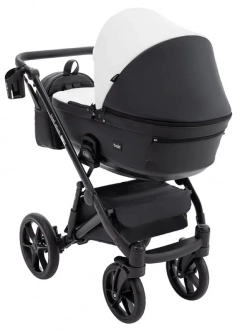 Коляска 2 в 1 Bair Kiwi Plus ECO BKP-51/15, экокожа Белый/черный - Фото 3