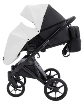 Коляска 2 в 1 Bair Kiwi Plus ECO BKP-51/15, экокожа Белый/черный - Фото 7