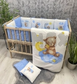 Комплект постельный Ведмедик Друг медвежонок 6 предметов, стеганый Голубой