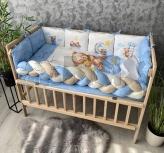 Комплект постельный Ведмедик Друг медвежонок 6 предметов, косичка-стеганый Голубой