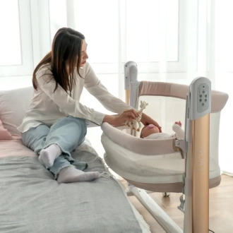 Кроватка приставная манеж El Camino NOA ME 1125-G Beige/Бежевый - Фото 4