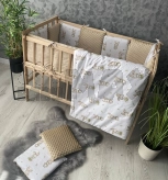 Комплект постельный Ведмедик Зайчик 6 предметов, плюш Бежевый