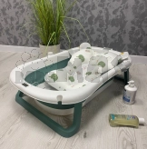 Ванночка складная детская El Camino ME 1151 PLUS с термометром, вкладышем 80 см Deep Green/Зеленый