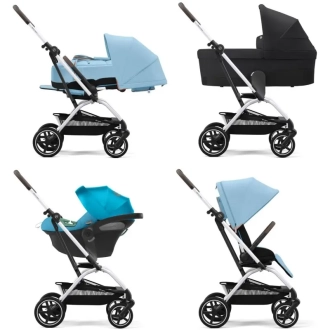 Прогулочная коляска - Cybex Eezy S Twist plus 2 Silver Beach Blue (Голубой) - Фото 4