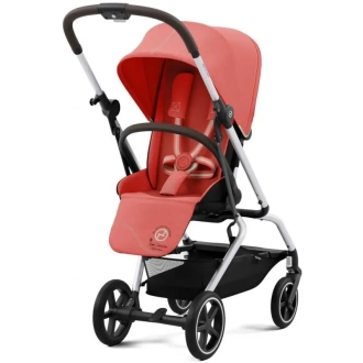 Прогулочная коляска - Cybex Eezy S Twist plus 2 Silver Hibiscus Red (Корраловый) - Фото 2