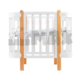 Детская кроватка - трансформер 5в1 - Ingvart Nika (Бело-натуральный)