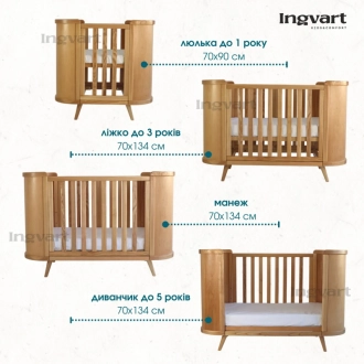 Детская кроватка - Ingvart Boho (Натуральный) - Фото 2