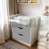 Пеленальный комод 800 мм ЛДСП - Viorina Deko Teenager (Бело-серый)