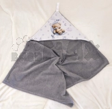 Уголок после купания ШкодаМода, Махра, 77х87 см (Серый)