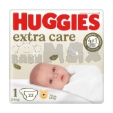 Подгузники 1 Huggies Extra Care 2–5 кг, 22 шт.