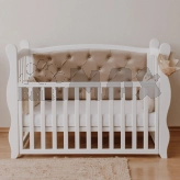 Кроватка детская Angelo Габриэль с маятником 120×60 см Белый/мокко