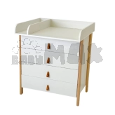 Пеленальный комод 800 мм ДСП - Ingvart Scandi (Бело-буковый)