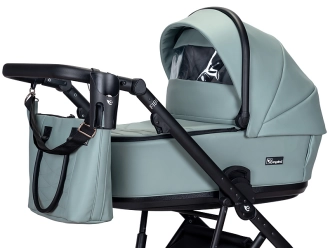 Коляска 2 в 1 Angelina FIBI SENSE FS14, екокожа Бирюзовый - Фото 3