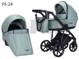 Коляска 2 в 1 Angelina FIBI SENSE FS14, екокожа Бирюзовый
