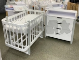 Комплект мебели Babymax Кроватка Престиж New и Комод-90 Palermo Бело-серый
