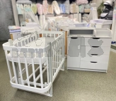 Комплект мебели Babymax Кроватка Престиж New и Комод-90 Maxi Серо-белый