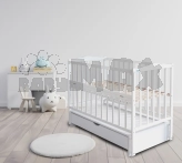 Кроватка детская Доминанта Малыш с ящиком, маятником 120×60 см Белый