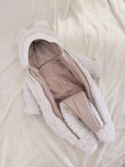 Комплект ШкодаМода с комбинезоном, спальником 56–62р, флис/мех тедди Молочный - Фото 2