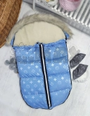 Конверт зимний для новорожденных ElLiz Принт, плащевка/овчина Голубой