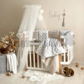 Комплект постельный MSonya (Маленькая Соня) Happy night Сердечки 6 предметов Бежевый