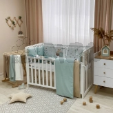 Постельный комплект MSonya (Маленькая Соня) Арт Дизайн Игрушки 6 предметов Мятный