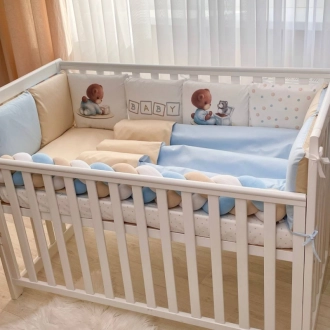 Комплект постільний MSonya (Маленька Соня) Арт Дизайн Baby Teddy 6 предметів Блакитний - Фото 1