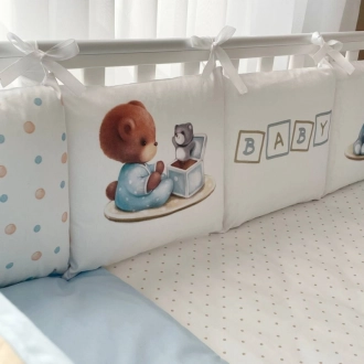 Комплект постільний MSonya (Маленька Соня) Арт Дизайн Baby Teddy 6 предметів Блакитний - Фото 2